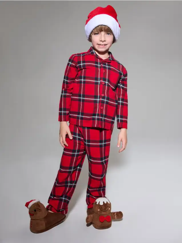Pigiama in flanella a quadri - rosso