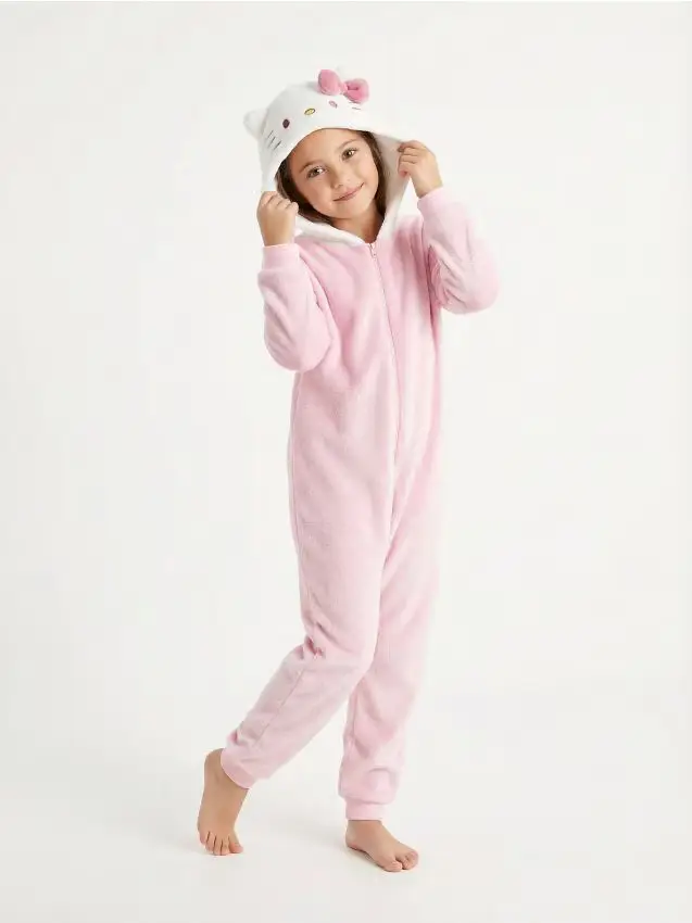 Pigiama onesie in pile Hello Kitty - rosa