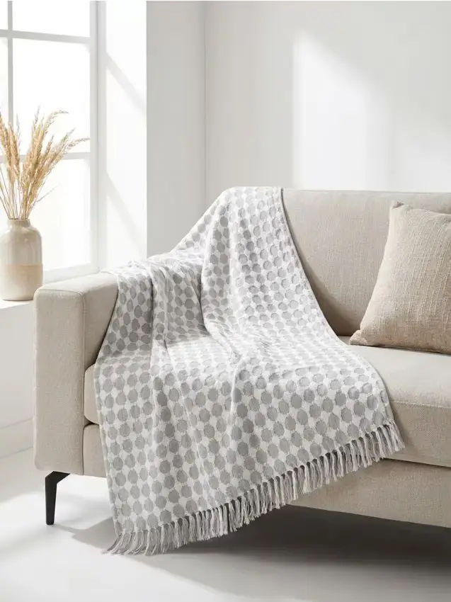 Plaid strutturato con cotone - multicolor