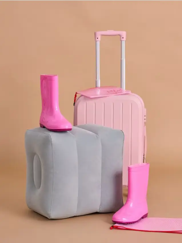 Poggiapiedi da viaggio gonfiabile - grigio scuro