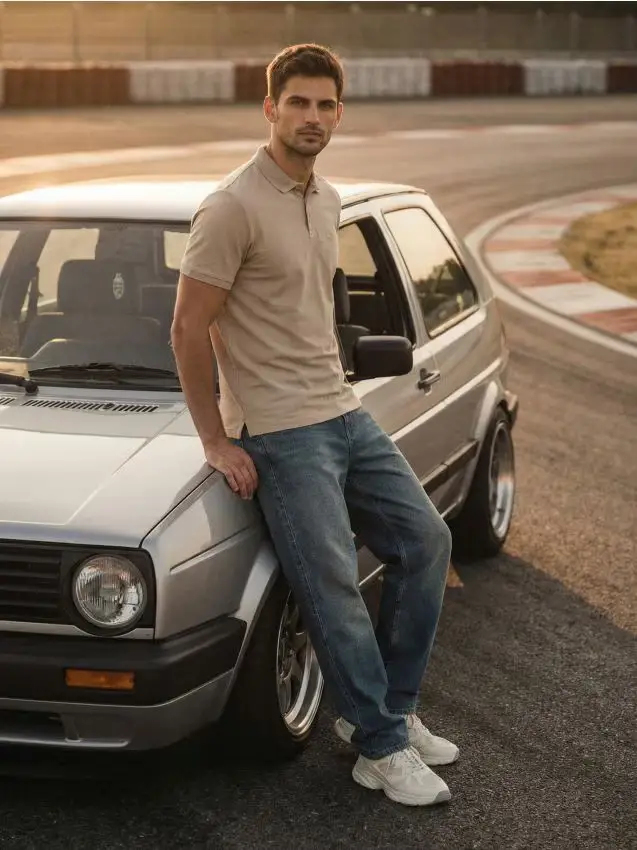 Polo in cotone - beige