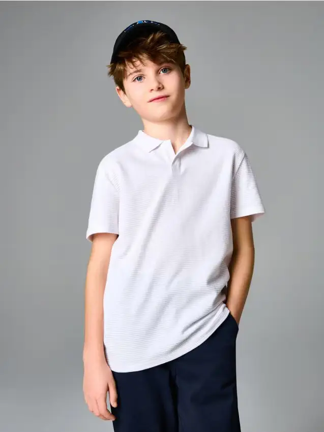 Polo in cotone - bianco