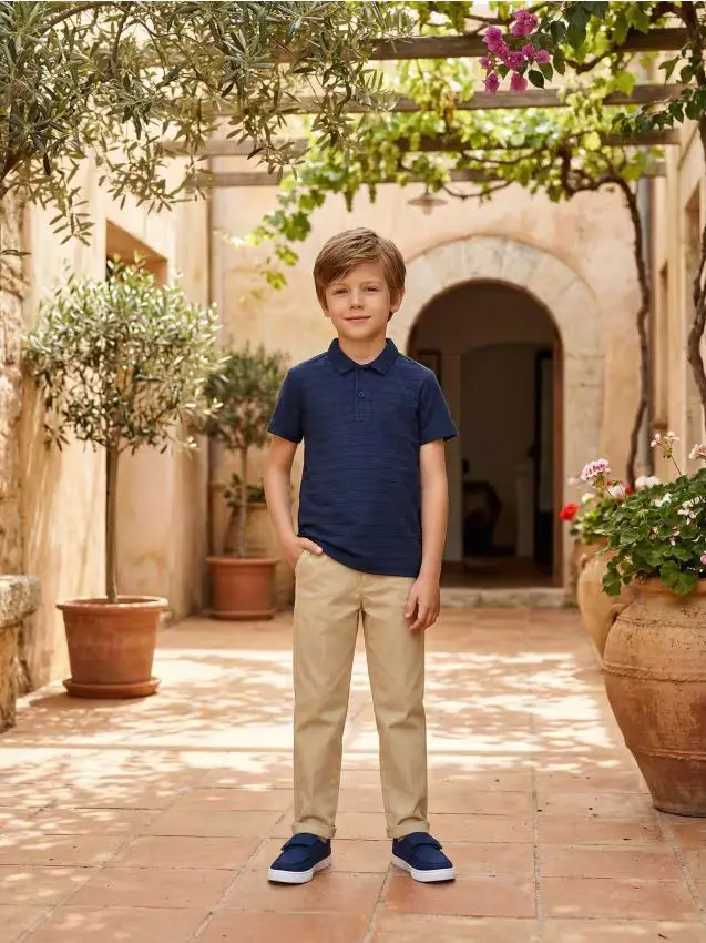 Polo in cotone - blu scuro