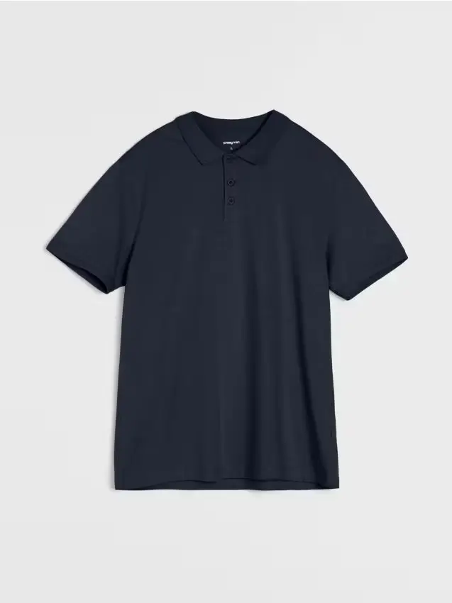 Polo in cotone - blu scuro