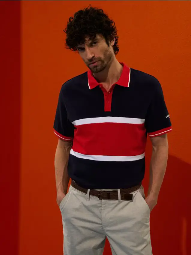 Polo in cotone - blu scuro