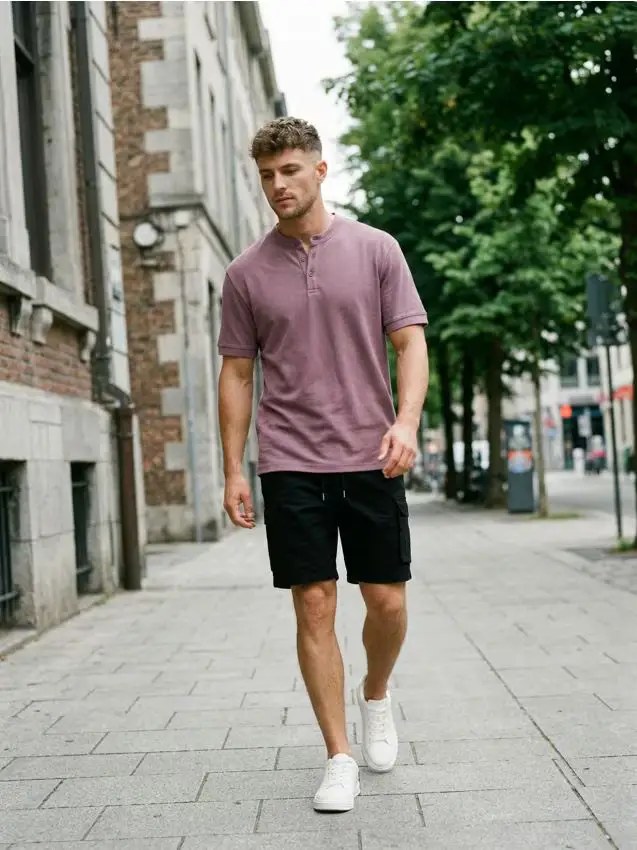 Polo in cotone - malva