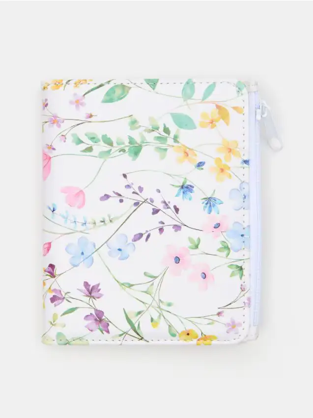 Porta passaporto con motivo floreale - multicolor