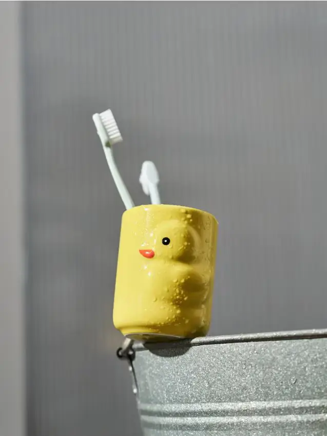 Porta spazzolini con motivo anatroccolo - giallo