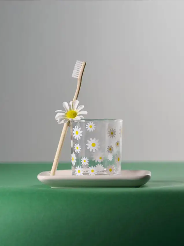 Porta spazzolini con motivo floreale - multicolor