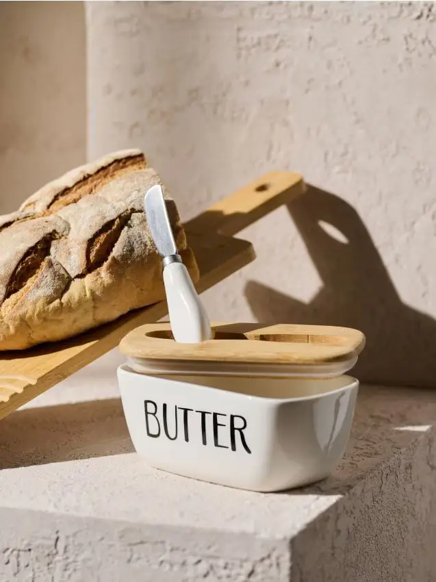 Portaburro con coltello - bianco