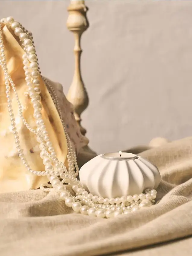 Portacandela in ceramica per tealight - bianco