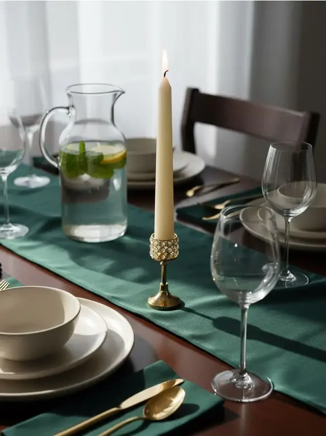 Portacandele di cristallo con piede - oro