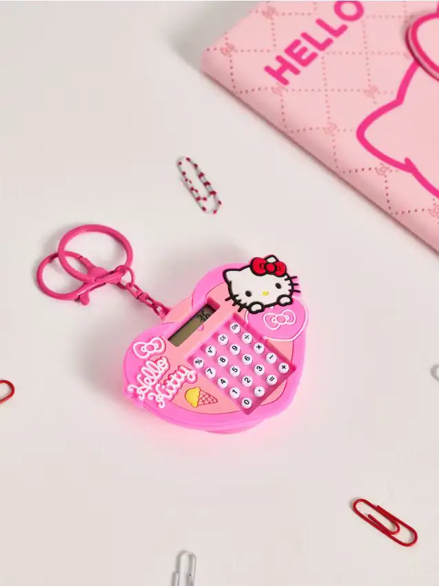 Portachiavi con calcolatrice Hello Kitty - rosa