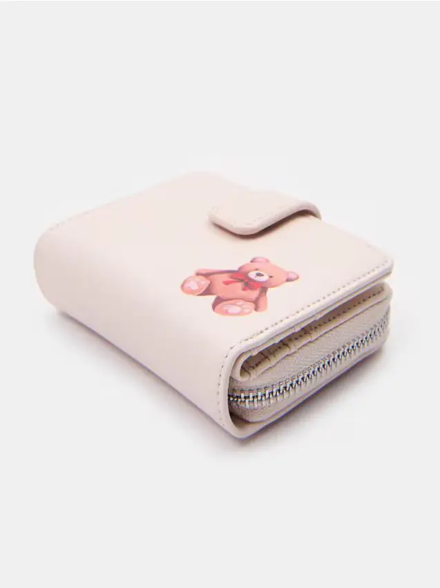 Portafoglio con motivo orsetto - multicolor