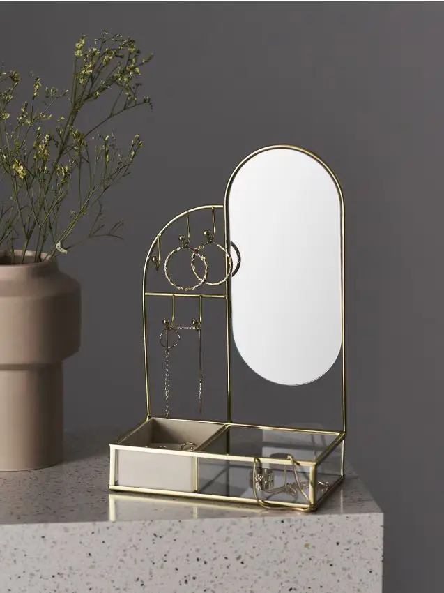 Portagioie con specchio - oro