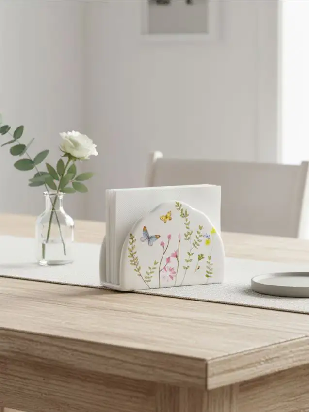 Portatovaglioli con motivo floreale - multicolor