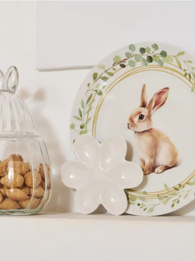 Portauova pasquale a forma di fiore - bianco