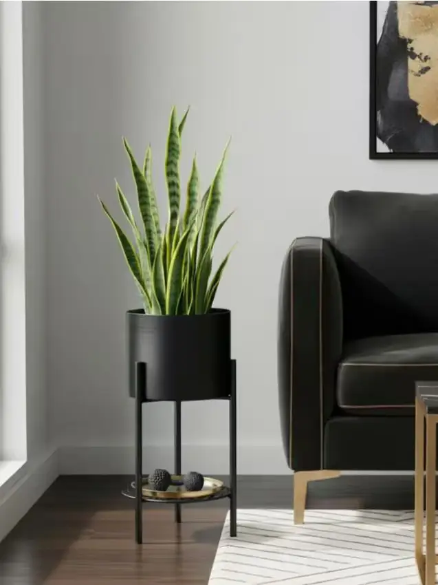 Portavaso con ripiano inferiore - nero