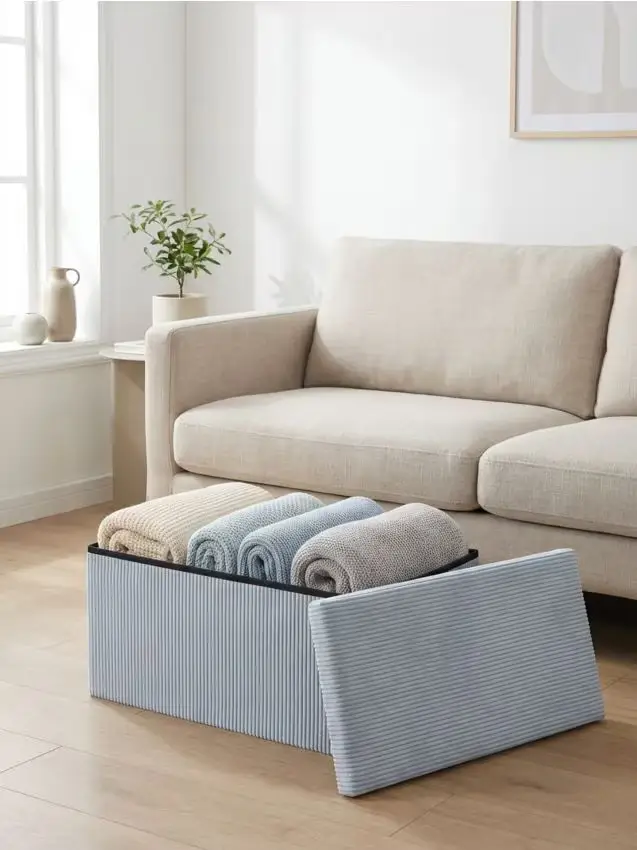 Pouf con funzione contenitore - blu
