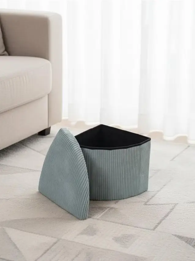 Pouf con funzione contenitore - grigio chiaro