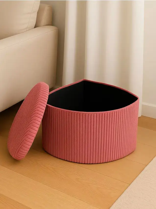 Pouf con funzione contenitore - rosa pastello