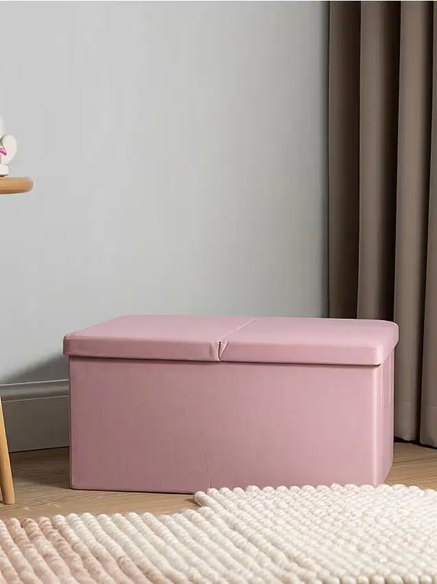 Pouf con funzione contenitore - rosa pastello