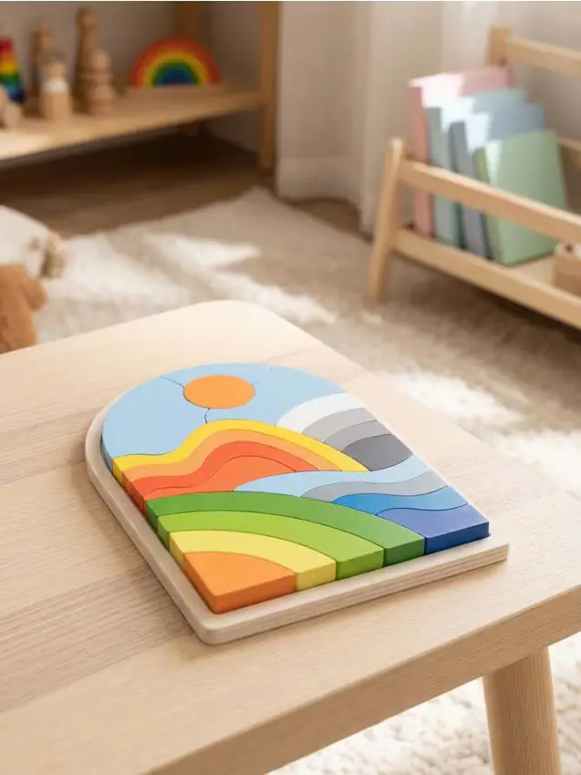 Puzzle con motivo arcobaleno e paesaggio - multicolor