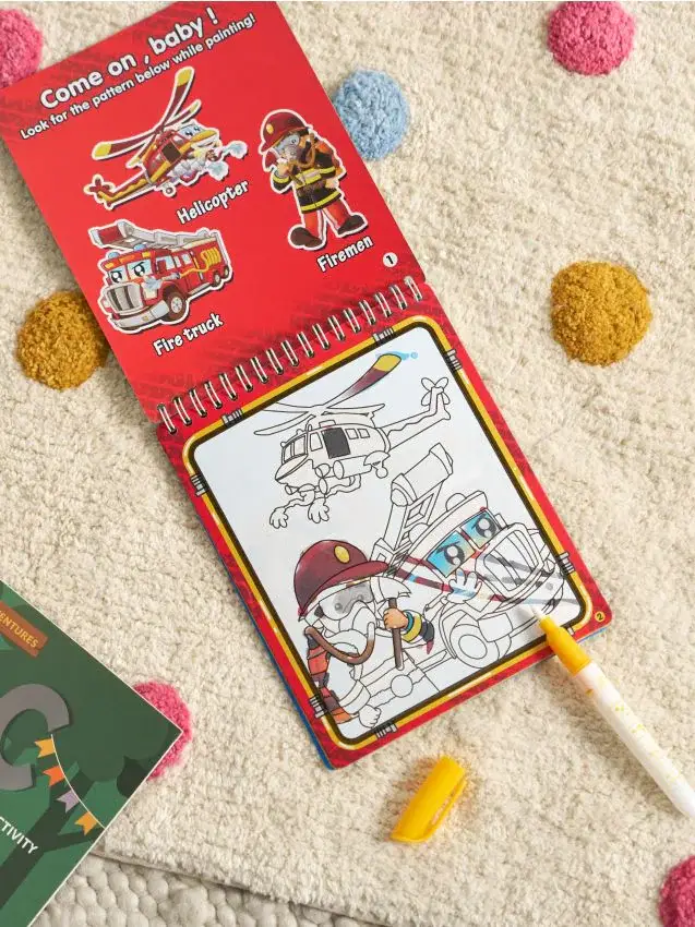 Quaderno per dipingere con l acqua con penna - multicolor