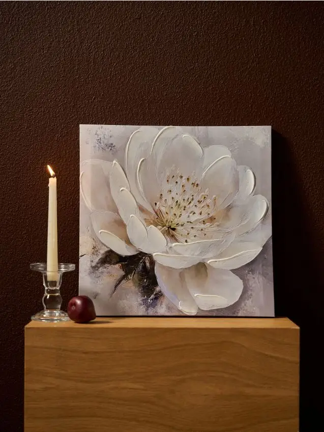 Quadro decorativo floreale con texture 3D - multicolor