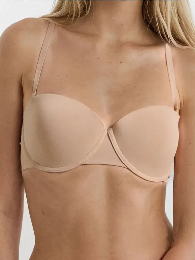 Reggiseno balconette con bretelline rimovibili - nude