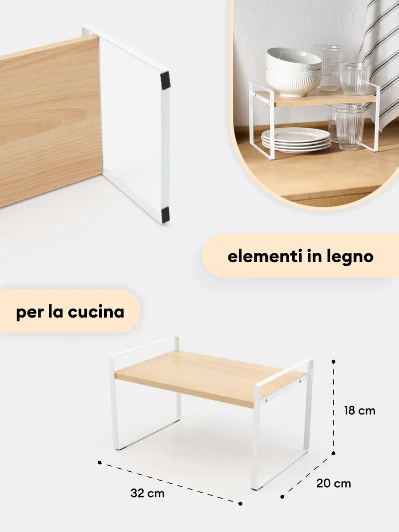 Ripiano per armadietto da cucina - beige miniatura 3