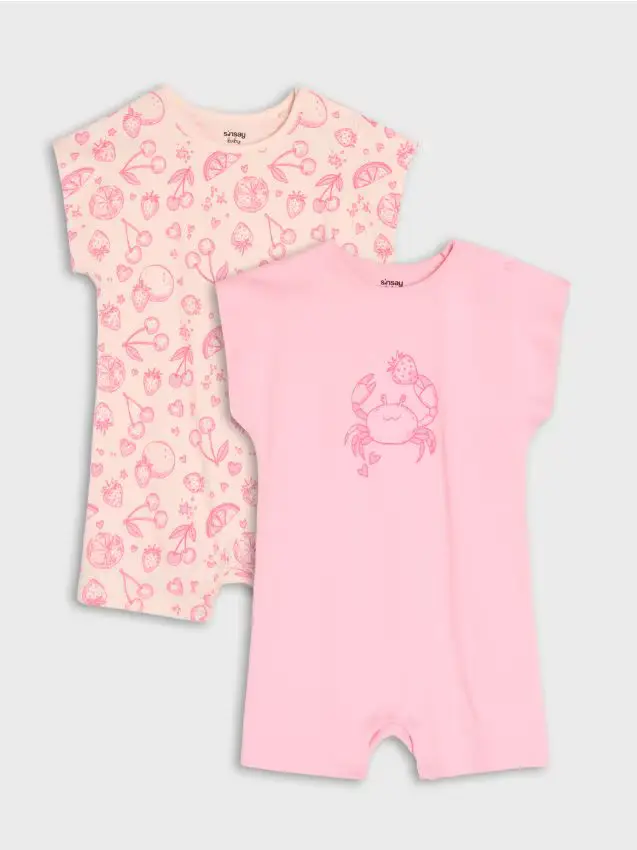 Romper in cotone 2 pack - rosa