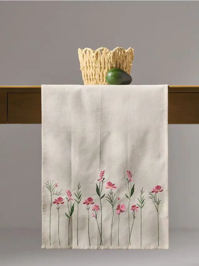 Runner da tavola con motivo vegetale - multicolor