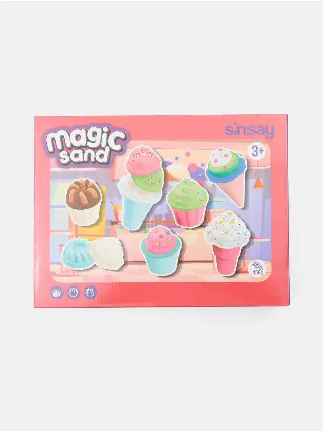 Sabbia cinetica Magic Sand con stampini - multicolor