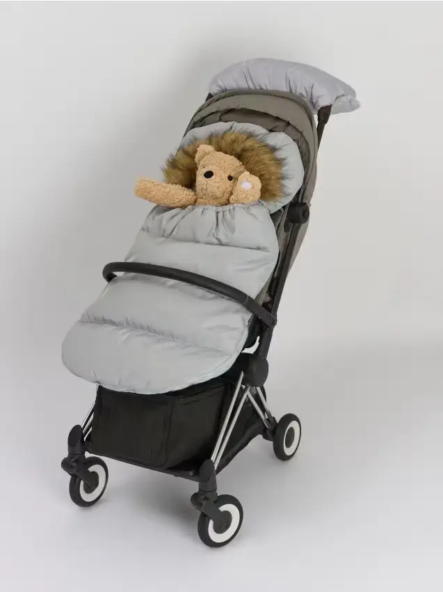 Sacco nanna per neonati con pelliccia riscaldante - grigio chiaro