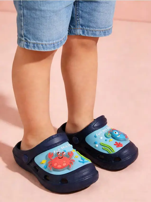 Sandali con applicazioni 3D - blu scuro