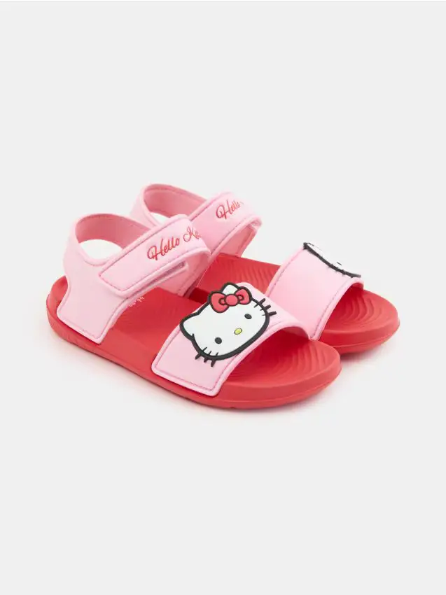 Sandali in schiuma con applicazione 3D Hello Kitty - rosa