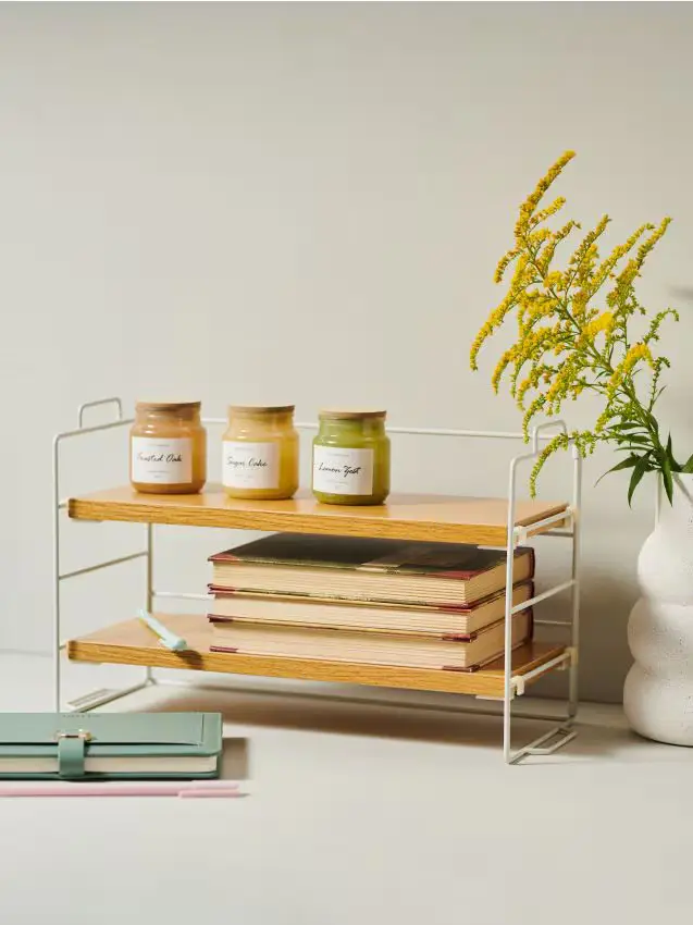 Scaffale a due livelli - beige