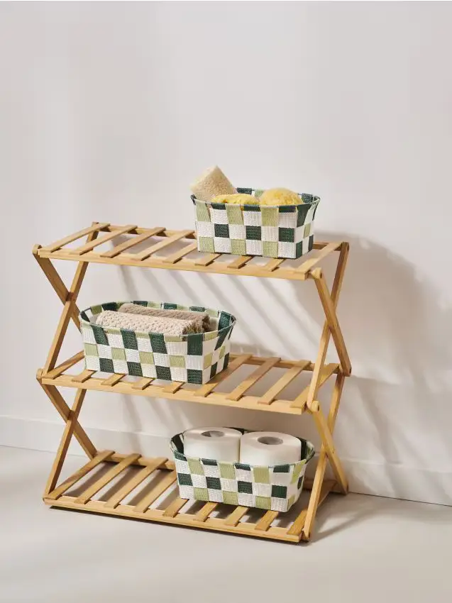 Scaffale in bambù a 3 livelli - beige