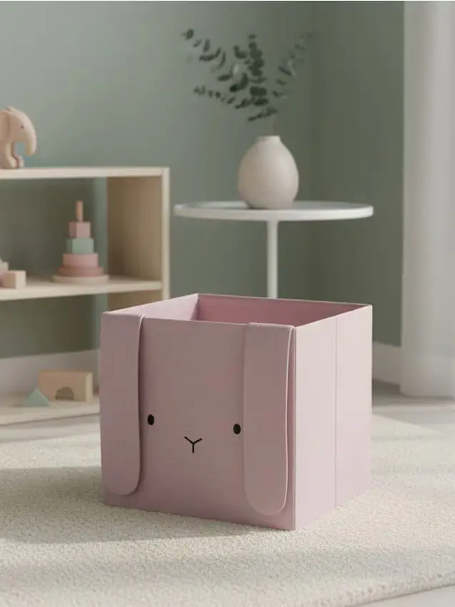 Scatola per riporre con orecchie 3D - rosa