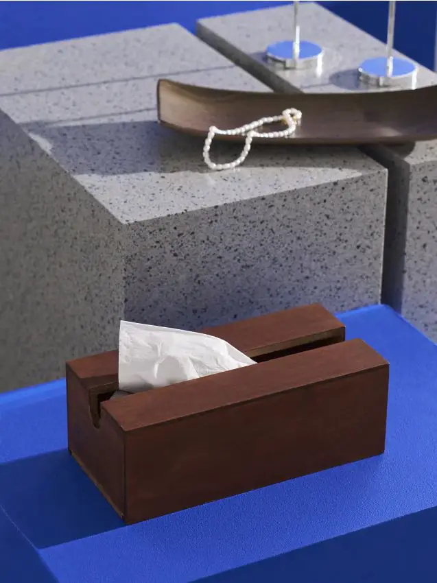 Scatola porta-fazzoletti di carta - mogano