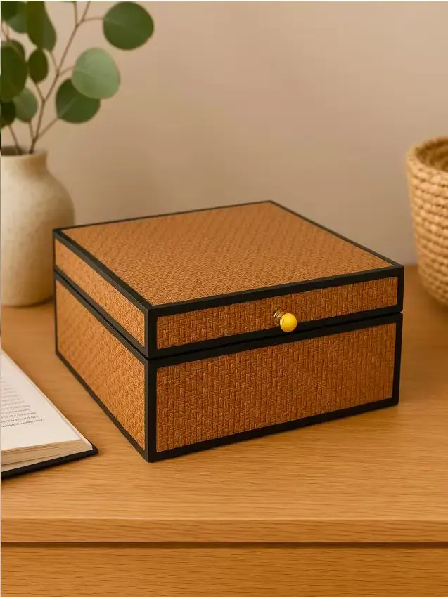 Scatola portaoggetti con coperchio - beige