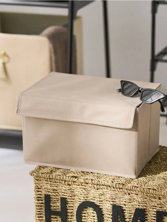 Scatola portaoggetti con coperchio - beige