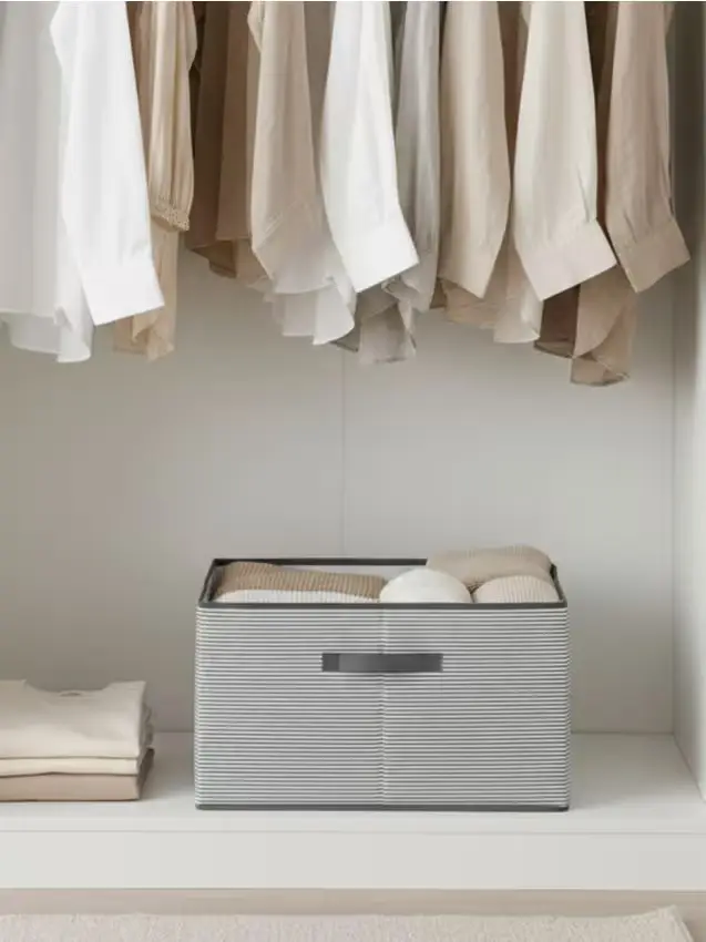 Scatola portaoggetti con coperchio e manico - verde pallido