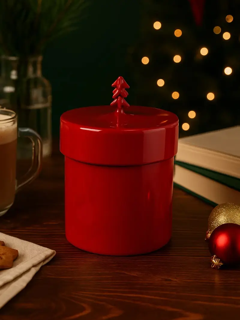 Scatola portaoggetti con coperchio - rosso miniatura 2