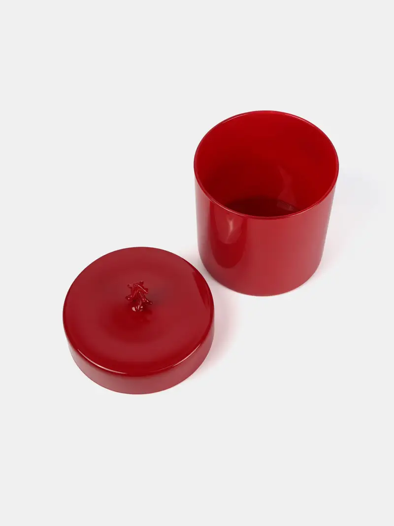 Scatola portaoggetti con coperchio - rosso miniatura 5