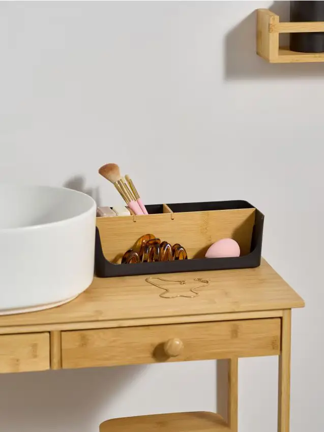 Scatola portaoggetti con divisori - nero