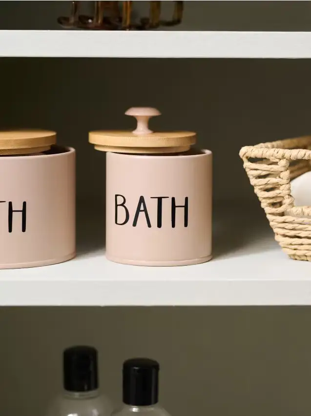 Scatola portaoggetti con la scritta „Bath“ - caffè Caffè