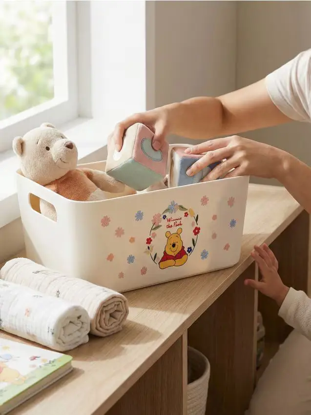 Scatola portaoggetti con manici Winnie the Pooh - panna