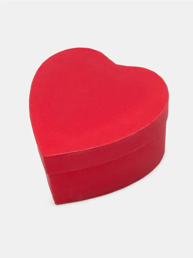 Scatola regalo di San Valentino con glitter a forma di cuore - rosso